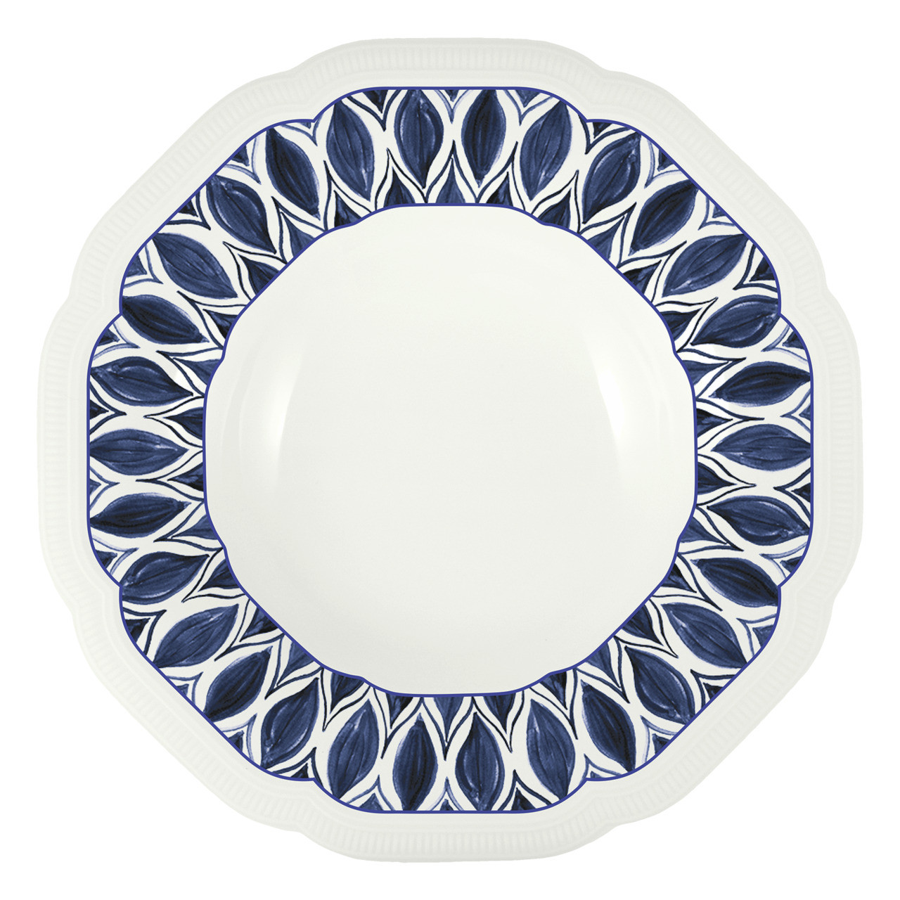 Floral Charm, Coupteller tief rund mit Relief ø 275 mm / 0,75 l blue